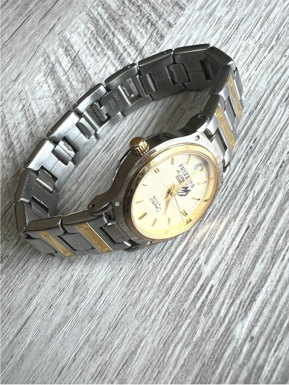 Caravelle by bulova Two-Tone Gold & Silver Watch — White Dial